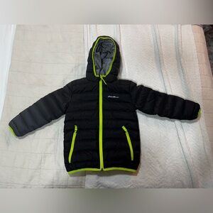 Black Puffer Jacket Eddie Bauer reversible size 5-6 years or kids small